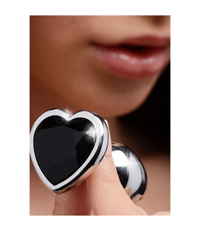 XR Brands Stylish Black Heart Butt Plug – Comfortable, Weighted, and Passionate