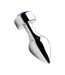 XR Brands Medium Aluminium Buttplug Met Blauw Kristal - 11,5 cm Verzwaard
