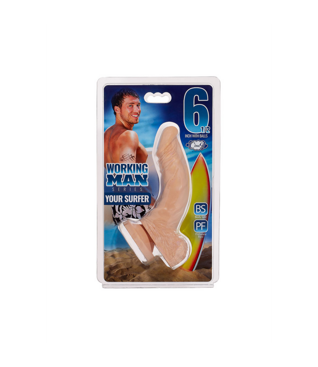 Cloud 9 YOUR SURFER 6.5-Inch Realistic Curved Dildo with Suction Cup Base