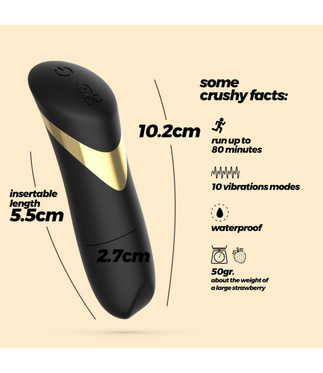 Crushious Blinders Bullet Schwarz – Kompakter, leistungsstarker Vibrator mit 10 Einstellungen