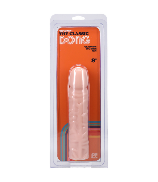 Doc Johnson Classic 8-Inch Dong Dildo - Lifelike PVC, Safe & Antibacterial