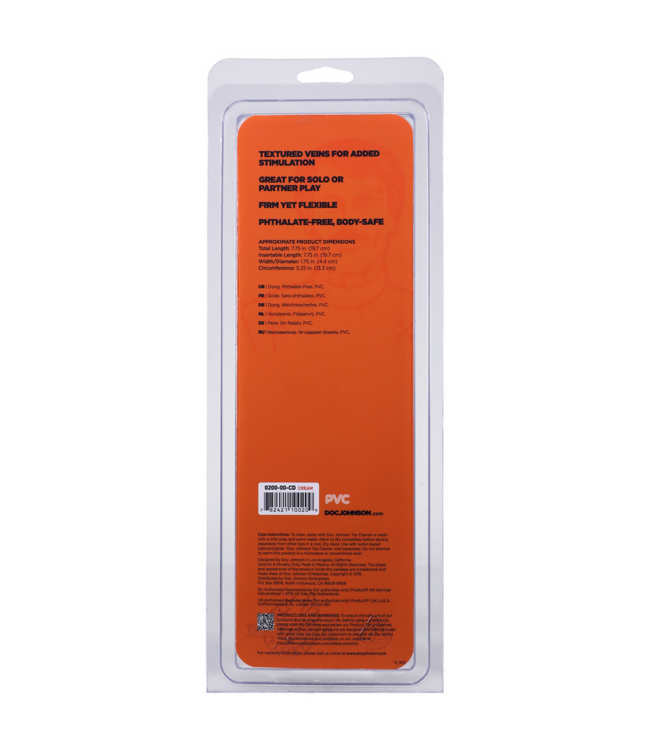 Doc Johnson Levensechte Classic Dong Dildo 19,3 cm Met Antibacteriële Sil-A-Gel Coating