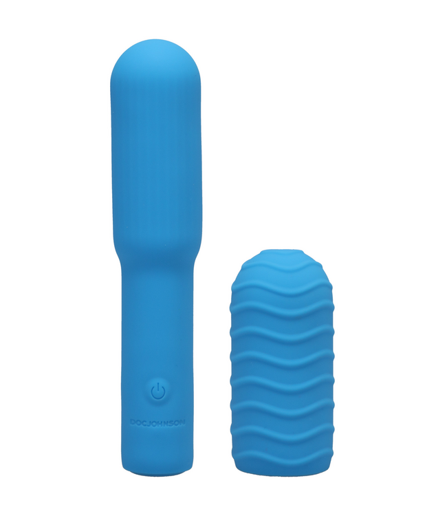 Doc Johnson Sky Blue Elite Mini Vibrator - Powerful, Rechargeable & Discreet