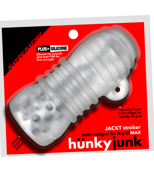 Hunkyjunk Hunkyjunk Plus+SILICONE Nubby Ribbed Stroker Met Zuigende Textuur
