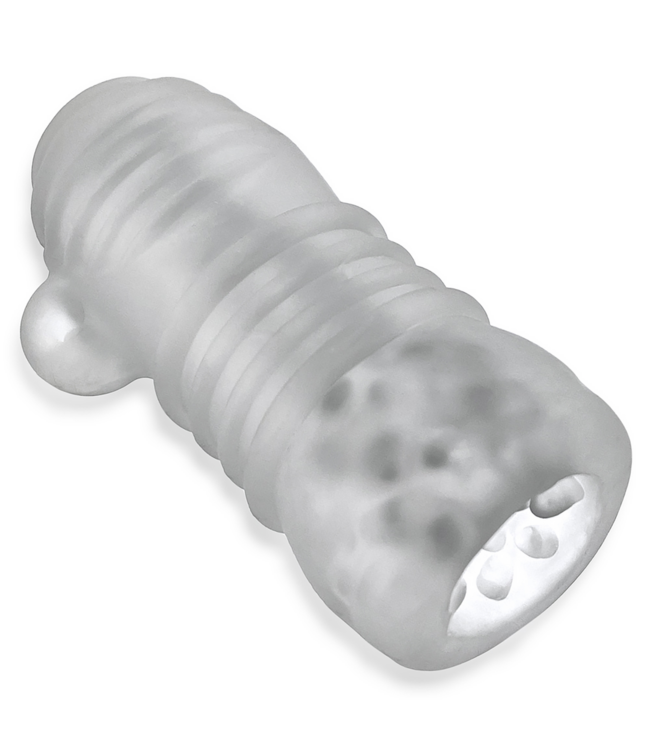 Hunkyjunk Hunkyjunk Plus+SILICONE Nubby Ribbed Stroker Met Zuigende Textuur