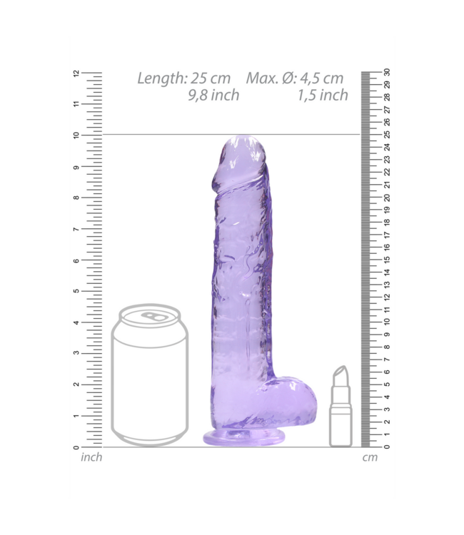RealRock Realistic 25 cm Dildo with Balls – Safe, Clear, and Easy to Clean