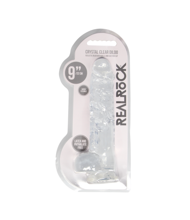 RealRock RealRock Crystal Clear Dildo Met Zuignap En Ballen 25 cm Veilig TPE