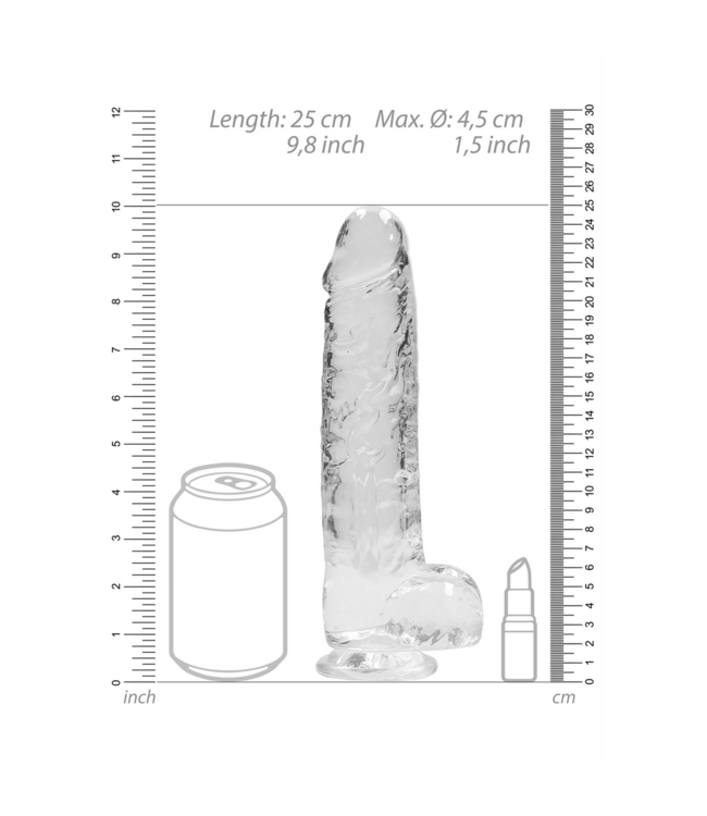 RealRock Realistic 25 cm Dildo with Balls | Safe, Lifelike, Suction Cup