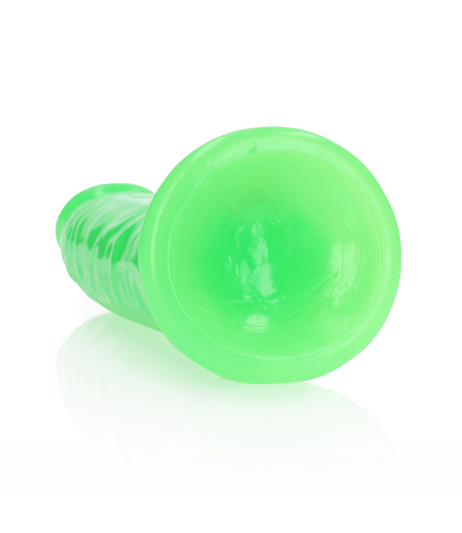 RealRock REALROCK Glow Dildo 22,5 cm - Schlank, Saugnapf, phthalatfrei