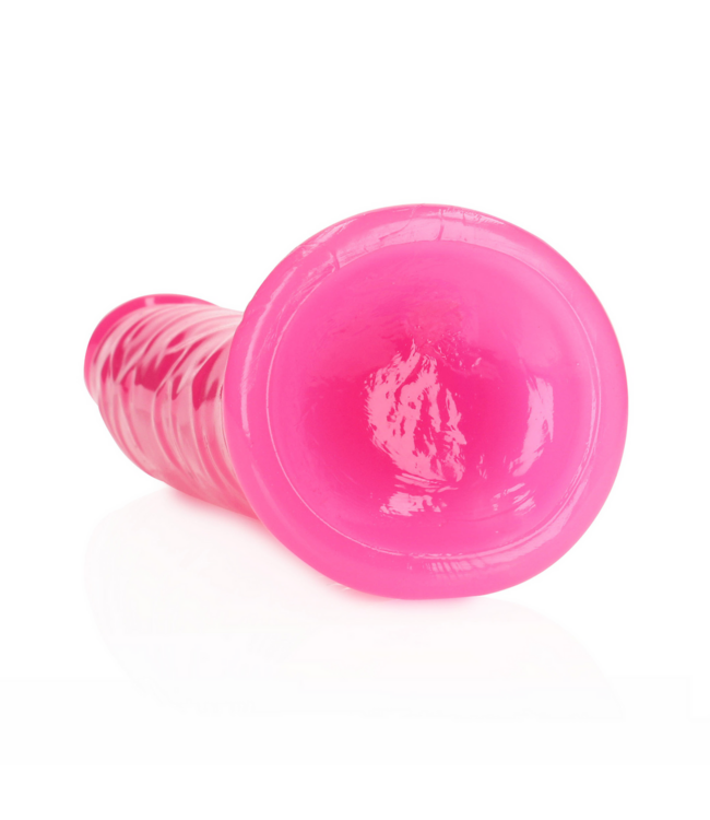 RealRock Glow in the Dark Slim Dildo 22.5 cm with Suction Cup for Ultimate Pleasure