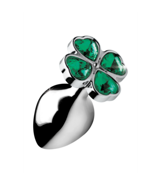 XR Brands Lucky Clover Medium Metal Anal Plug - 8.1 cm Stylish Accessory