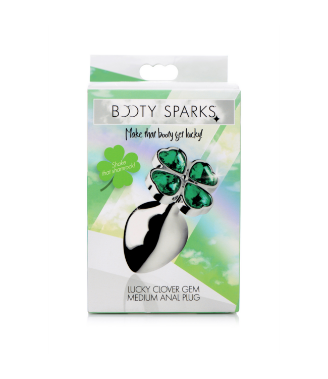 XR Brands Lucky Clover Medium Metal Anal Plug - 8.1 cm Stylish Accessory