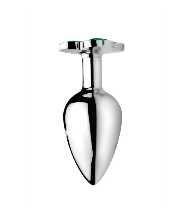 XR Brands Lucky Clover Medium Metal Anal Plug - 8.1 cm Stylish Accessory