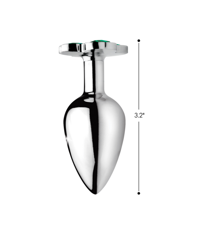 XR Brands Lucky Clover Medium Metal Anal Plug - 8.1 cm Stylish Accessory