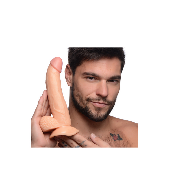 XR Brands Realistischer POP Dildo mit Hoden 21,5 cm – Flexibel & Saugnapf