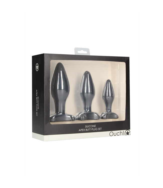 Ouch! Silky Silicone Apex Butt Plug Set – 10 cm of Ultimate Anal Pleasure