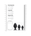 Ouch! Gedrehtes Silikon Butt Plug Set 10 cm – Schwarz, sicher und bequem