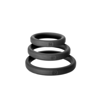 PerfectFitBrand Xact-Fit Cock Ring Set S/M/L - Luxurious Silicone for Perfect Comfort