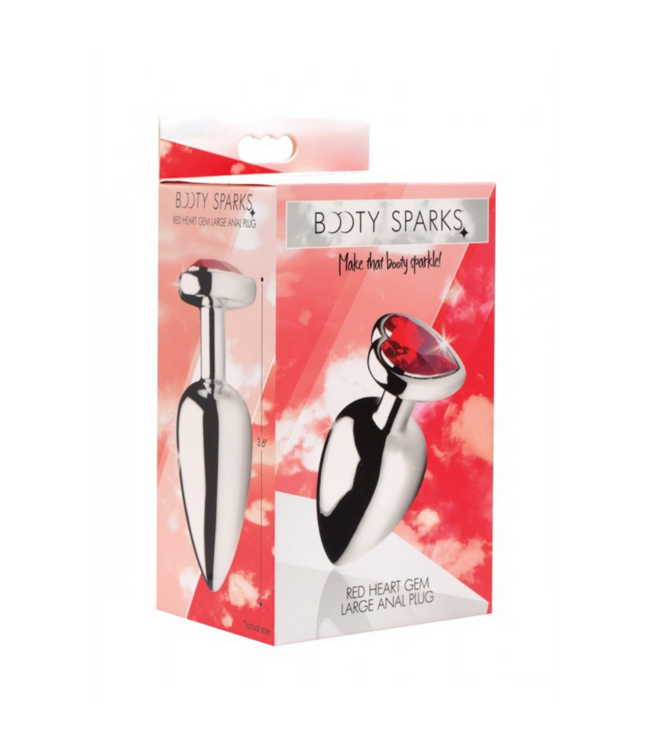 XR Brands Luxury Red Heart Gem Anal Plug - 9.4 cm Booty Sparks Pleasure