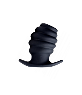 XR Brands XR Brands Ribbel Hollow Plug 8,1 cm - Geribbelde Siliconen Holle Buttplug