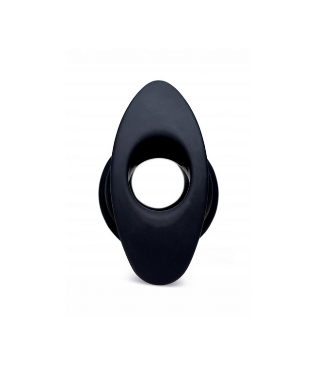 XR Brands XR Brands Ribbel Hollow Plug 8,1 cm - Geribbelde Siliconen Holle Buttplug