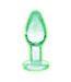 XR Brands Glow-in-the-Dark Small Glass Butt Plug - 7.3 cm Adventure Toy