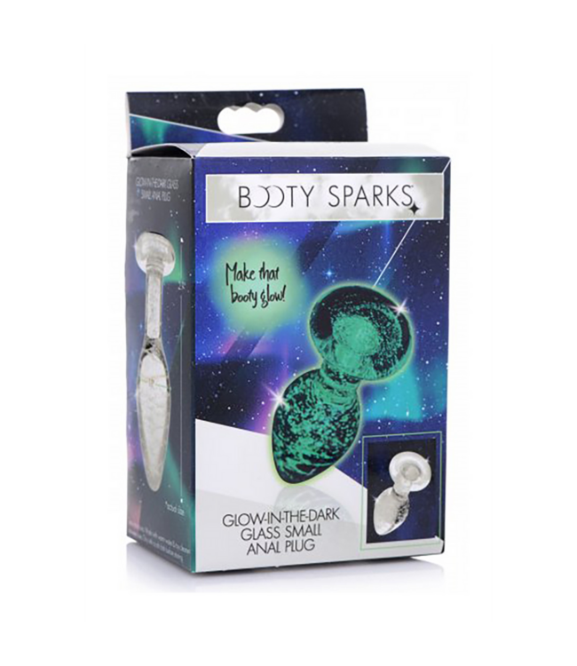 XR Brands Glow-in-the-Dark Small Glass Butt Plug - 7.3 cm Adventure Toy