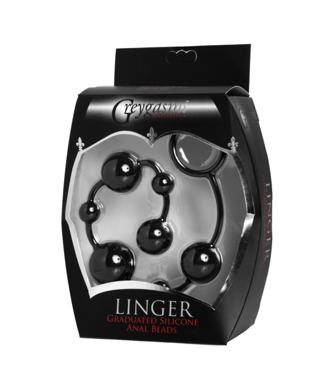 XR Brands XR Brands Silicone Anal Beads 30 cm Gegradueerd Zwart Extra Lang