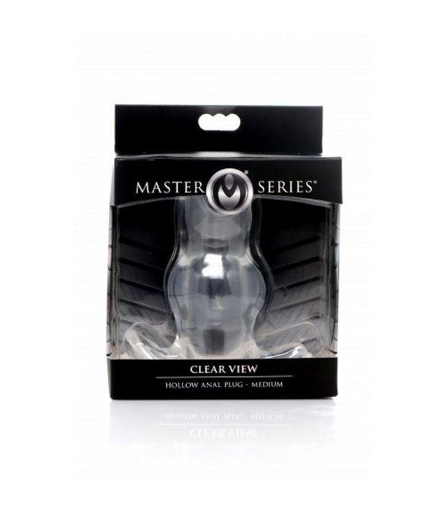 XR Brands Clear View Medium Hollow Anal Plug - 9.1 cm Transparent Pleasure Toy