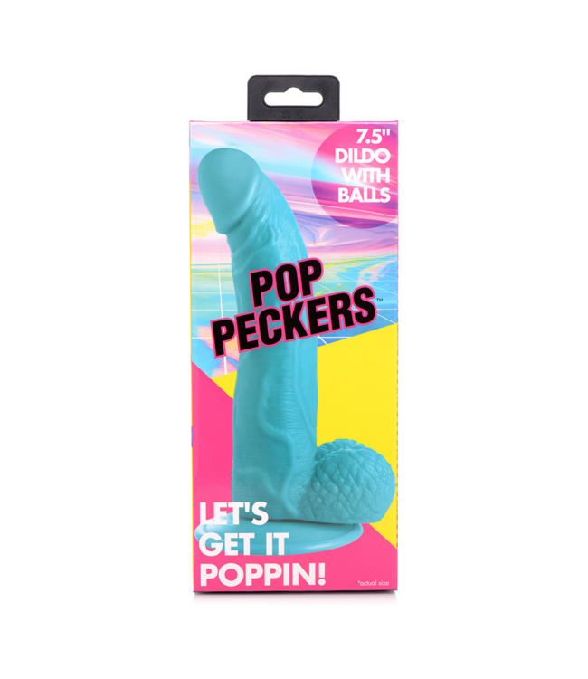 XR Brands Flexibele Pop Dildo Met Zuignap En Realistische Ballen 21,5 cm