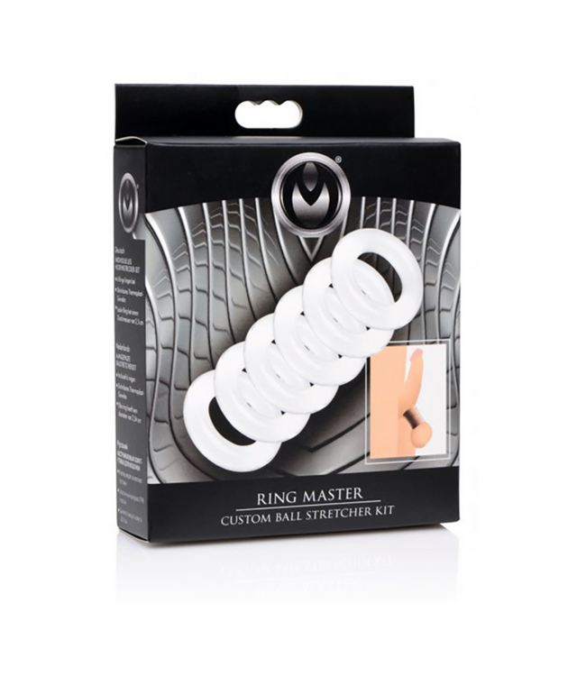 XR Brands Adjustable Ring Master Ball Stretcher Kit - Comfort & Pleasure Included