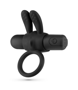 Crushious Wonka Rechargeable Black Cock Ring - 10 Vibrations & Couples Fun