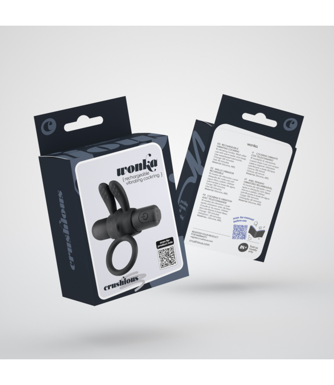 Crushious Crushious 2-in-1 Silicone Cockring Met Oplaadbare Bullet En 10 Vibratiestanden Zwart