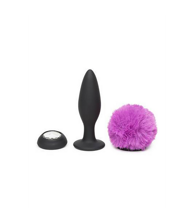 Happy Rabbit Wiederaufladbarer vibrierender Butt Plug 19 cm mit flauschigem Schwanz