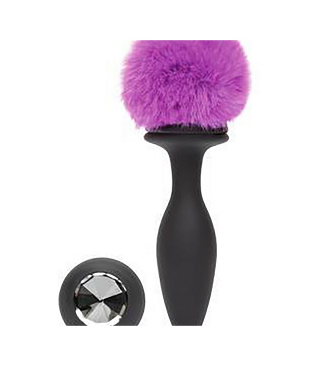 Happy Rabbit Wiederaufladbarer vibrierender Butt Plug 19 cm mit flauschigem Schwanz