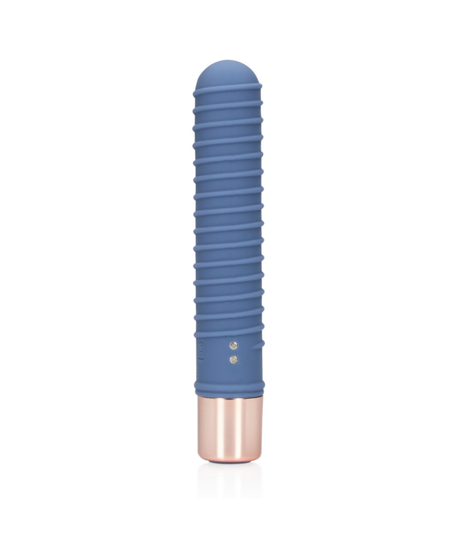 Loveline Loveline Vibrator Mini Geribbeld Blauw Compact 9,3 cm Krachtig