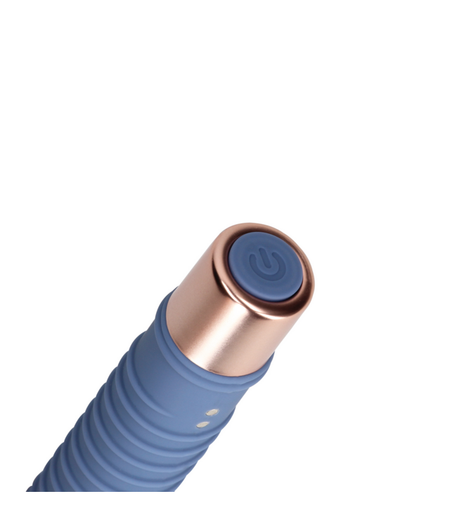 Loveline Loveline Vibrator Mini Geribbeld Blauw Compact 9,3 cm Krachtig