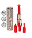 Loveline Lipstick Vibrator Met Luxe Koffer En Verwisselbare Siliconen Koppen Roze