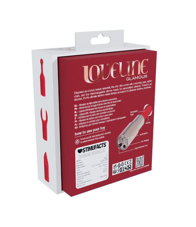 Loveline Loveline Lipstick Vibrator Met Ketting En Verwisselbare Siliconen Koppen