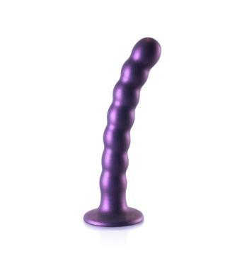 Ouch! Silikon-G-Punkt-Dildo 16,5 cm - Metallic Lila mit starkem Saugnapf
