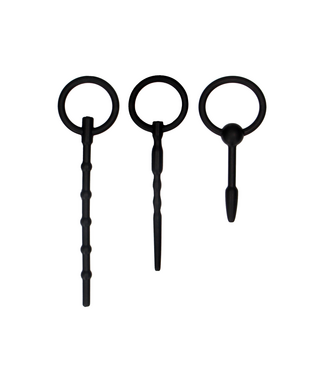 Ouch! Siliconen Urethrale Dilator Set Met Veiligheidsring - 3 Maten Voor Intensiteit