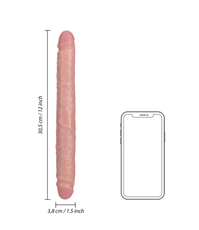RealRock RealRock Dubbelzijdige Realistische Dildo 30,5 cm Met Venenstructuur