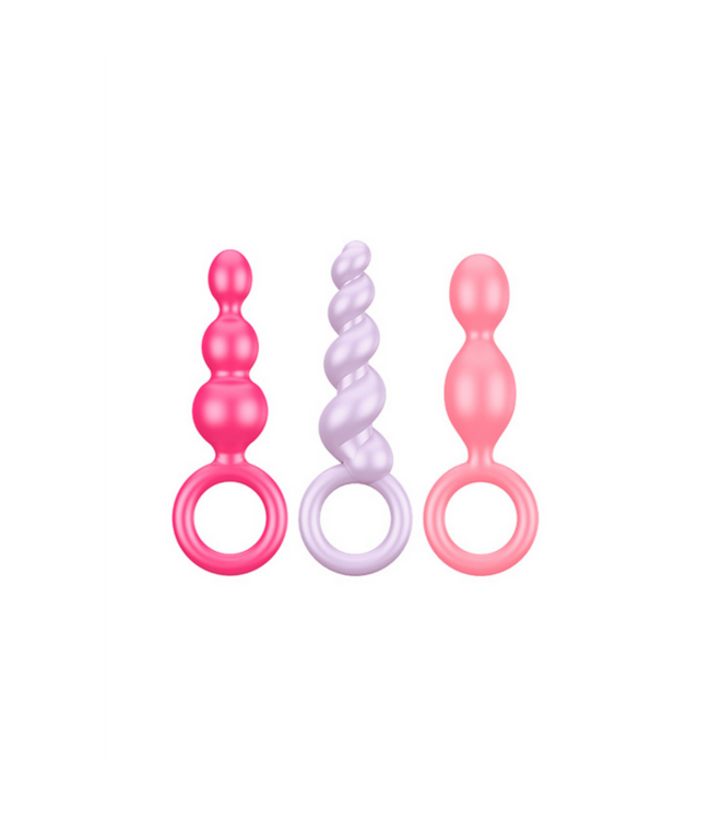 Satisfyer Booty Call Butt Plug Set 3er – 12 cm, Mehrfarbig & Softsilikon