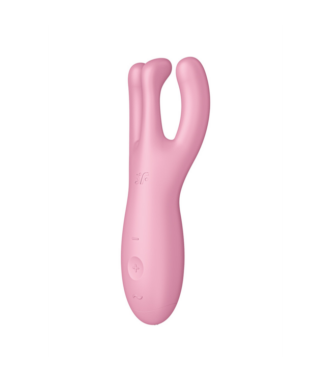 Satisfyer Threesome 4Plus Lay-on Vibrator - Pink, Powerful & Waterproof