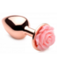 XR Brands Roségouden Anale Plug 7,6 cm Met Roze Bloem Van Nikkelvrij Aluminium