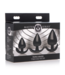 XR Brands Anale Plug Set XL 3-Delig TPR 11,3 cm - Comfortabel Geleid Stimulatie