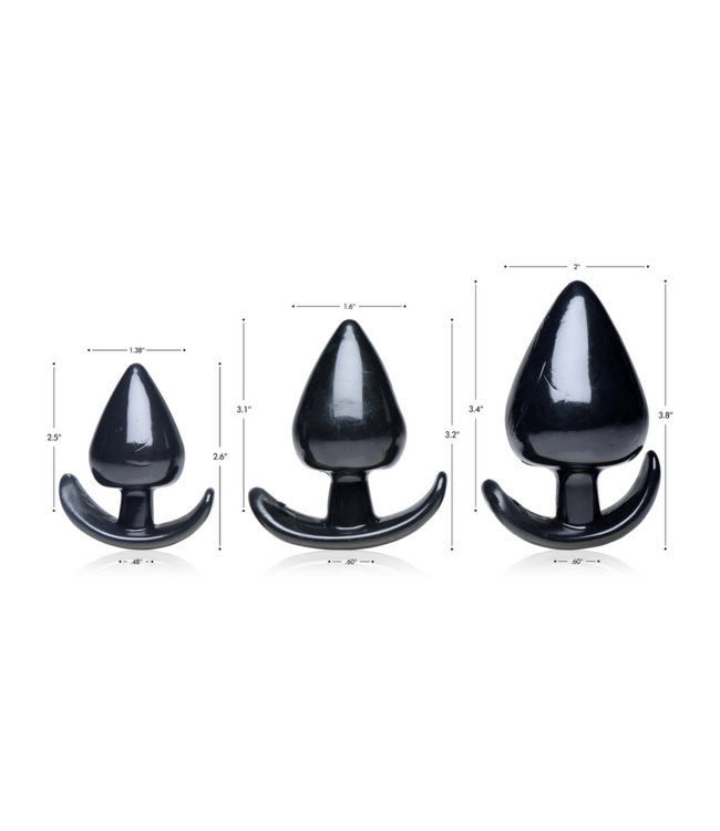 XR Brands Anale Plug Set XL 3-Delig TPR 11,3 cm - Comfortabel Geleid Stimulatie