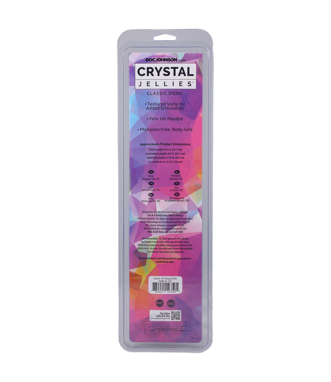 Doc Johnson Doc Johnson 10 Crystal Jellies Classic Zachte Flexibele Dildo 24,1 cm