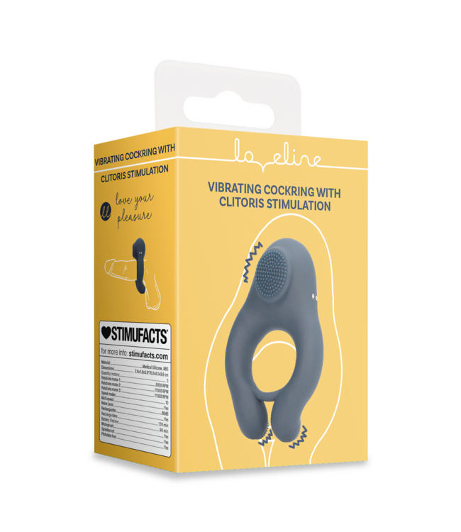 Loveline Vibrating Indigo Cock Ring for Couples with Clitoral Stimulation
