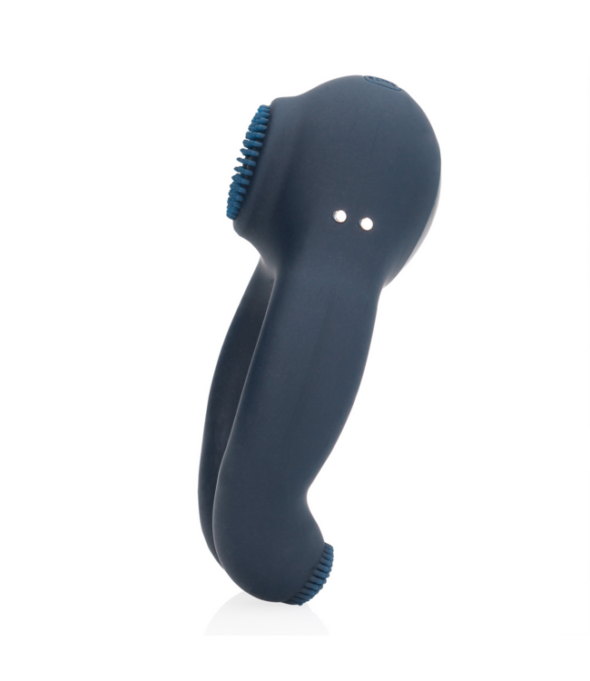 Loveline Loveline Cockring Met Vibratie En Clitoris Stimulator In Indigo Blauw